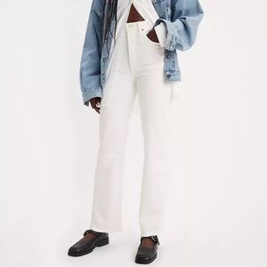 Levi’s RIBCAGE STRAIGHT ANKLE WOMEN'S JEANS in Cloud Over - White Size 29